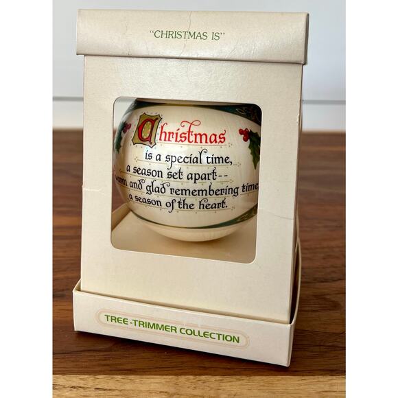 Hallmark Unbreakable Satin Christmas Ornament “Christmas Is” Tree Timmer Collect - Picture 1 of 8